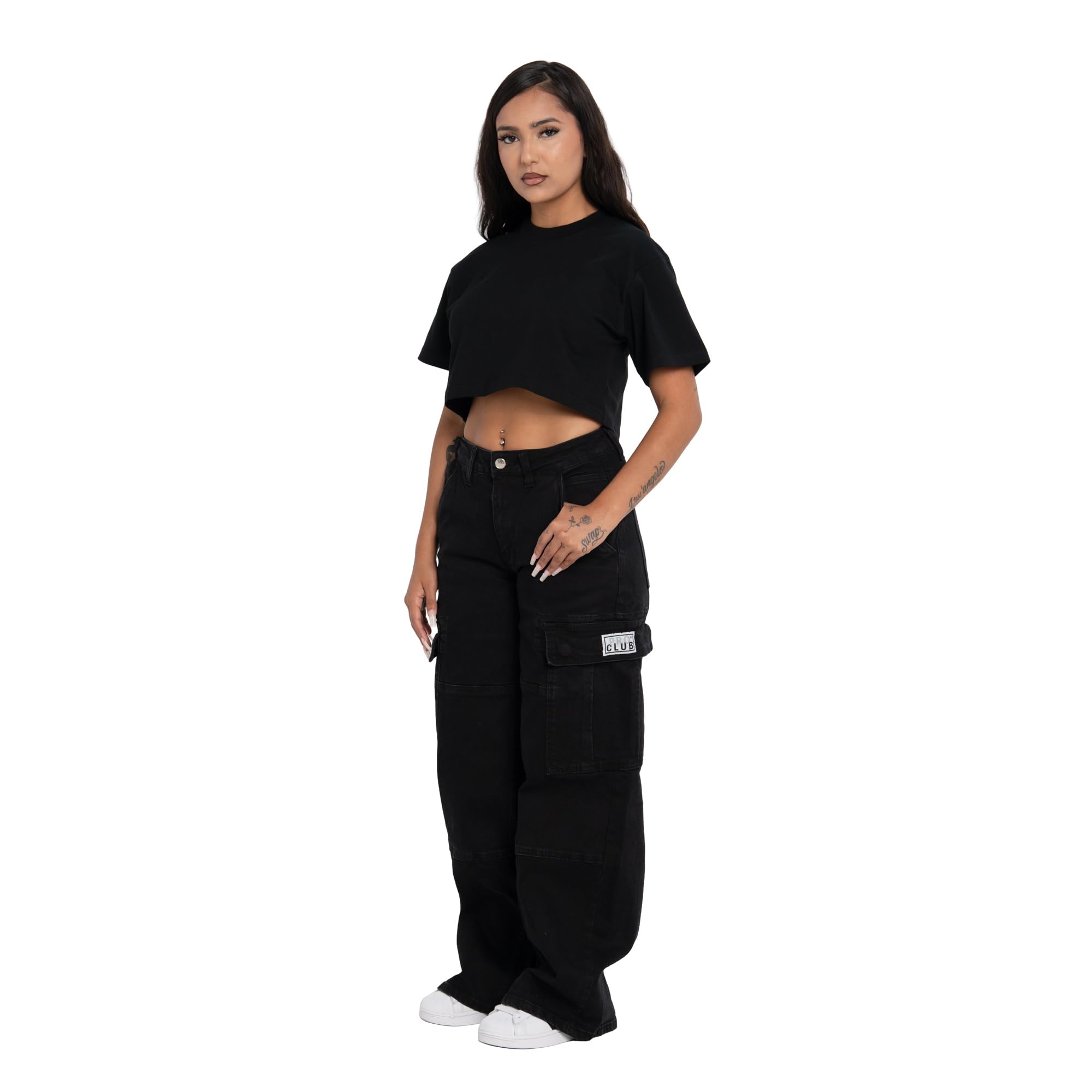 Pro Club Women’s Heavyweight Stretch Crop Tee Shirt - Image 3